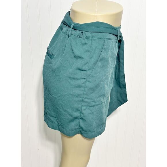 A New Day Women's High-Rise Tie Waist Paperbag Shorts Pockets Green‎ XL - Picture 3 of 13